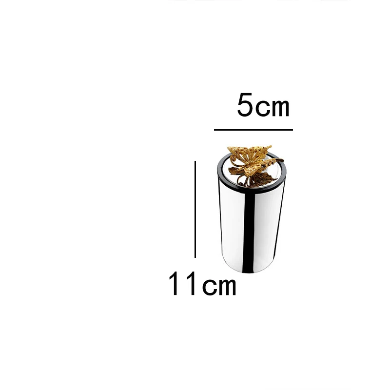 European Stainless Steel Butterfly Toothpick Holder Light Luxury Push Auto Eject Toothpick Holder Toothpick Storage Jar