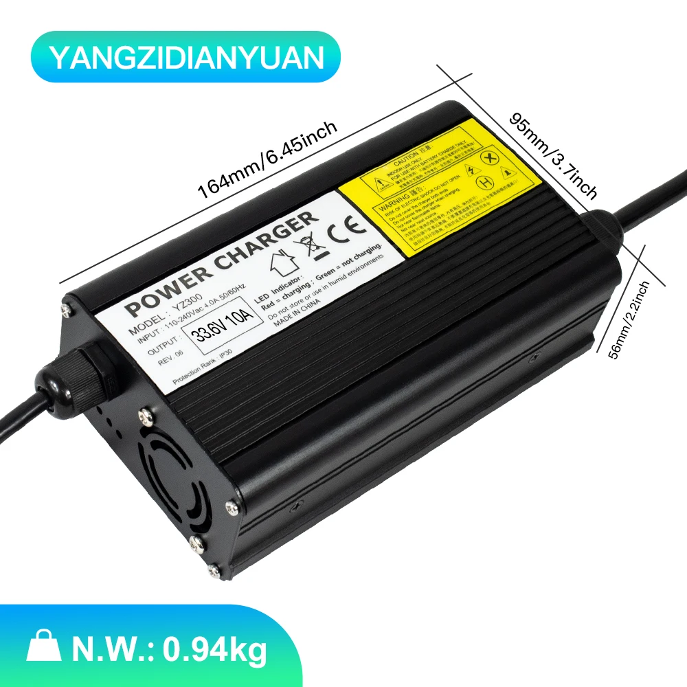 33.6V 10A lithium battery charger 8S 30V electric bicycle electric vehicle lithium battery pack universal power adapter