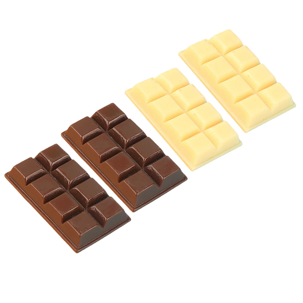 4 Pcs Chocolate Ornaments Decor Multi-function Fake Chocolates Bulk Resin Simulated Model