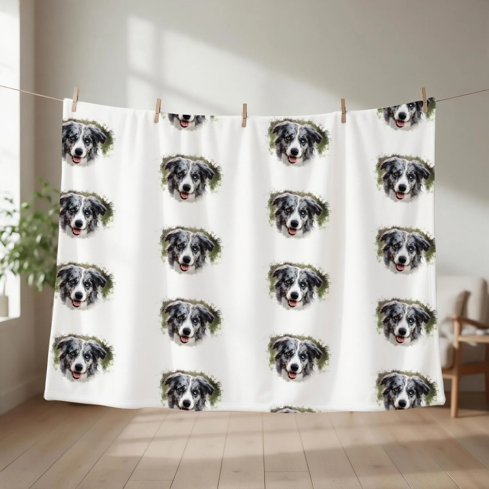 Blue Merle Border Collie! Throw Blanket cosplay anime manga Kid'S Sofa Quilt Blankets