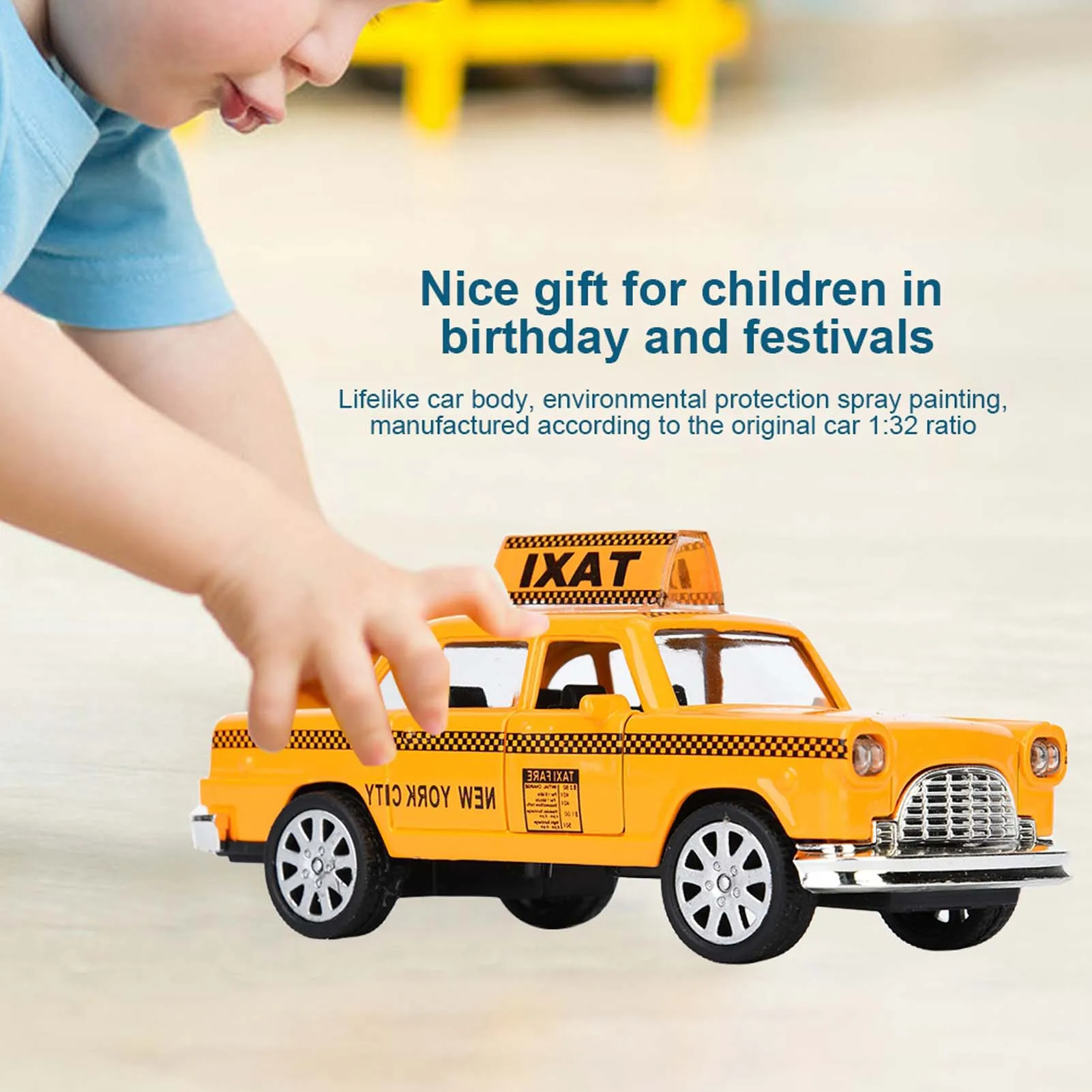 ZK30 1:32 سبيكة سيارة أجرة محاكاة لعبة مجسمة لمجموعة هدية زخرفة الأثاث #4