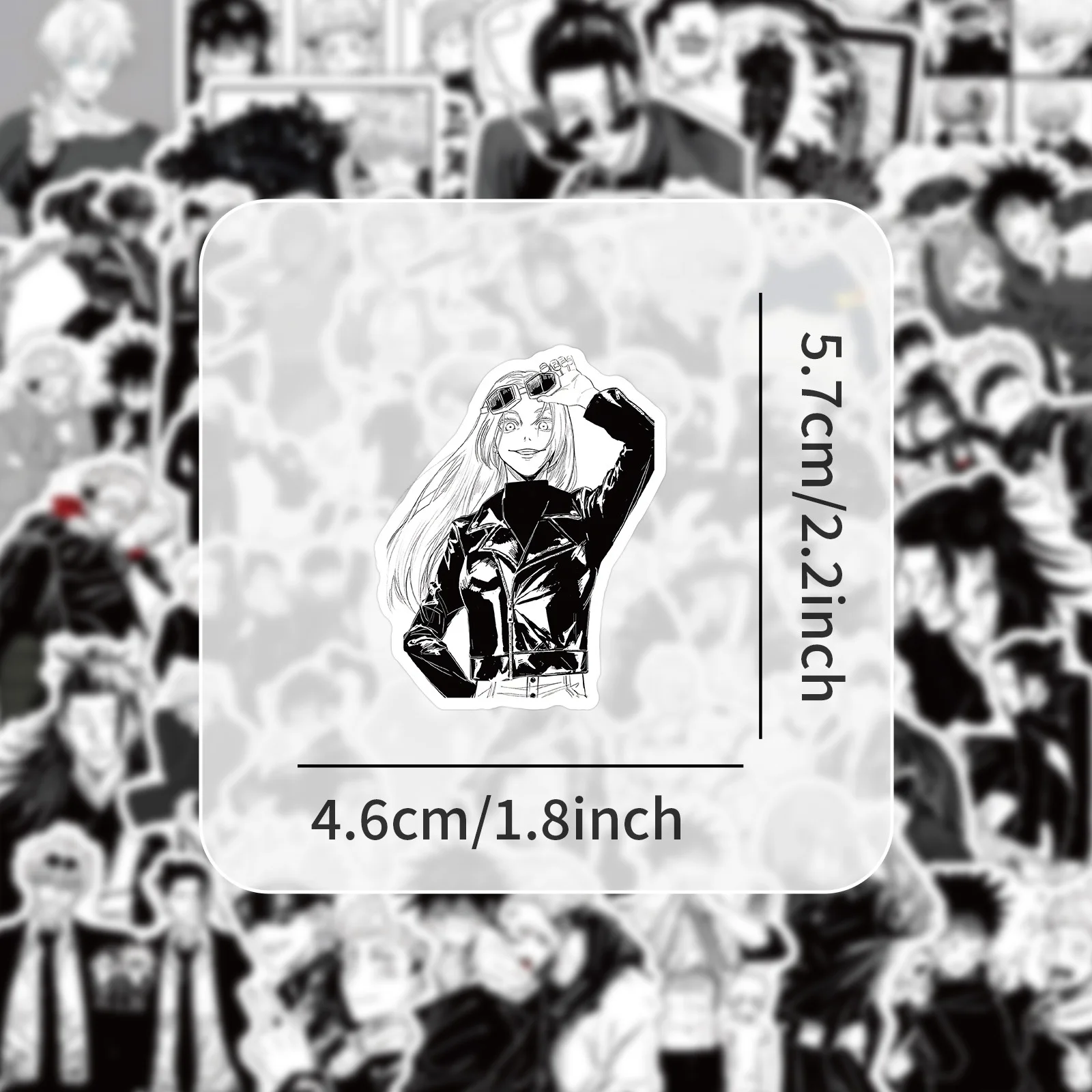 

10/54PCS Anime Jujutsu Kaisen Stickers Black and White Cartoon Cool Decoration Creative Waterproof Graffiti Decal Stickers Toy