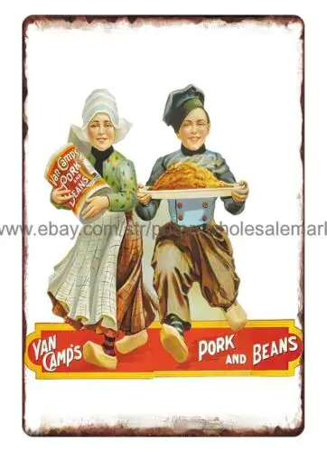 Van Camp's Pork and Beans metal tin sign room decoration restaurant pub