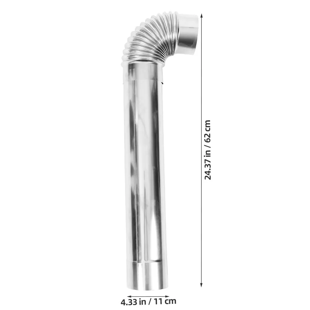 1Set Adjustable Stainless Steel Chimney Pipe Stove Exhaust Pipe Flue for Home Heating Cooking Stove Outdoor Fireplace Efficient