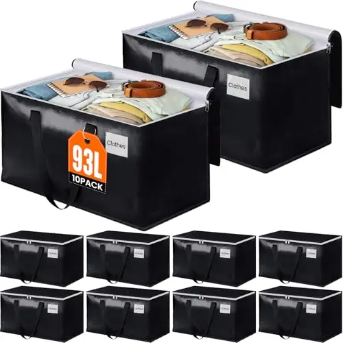 

Мешки для переезда BlissTotes, прочные коробки для переезда с застежками-молниями и прочными ручками, сумки для хранения для экономии места и упаковки.