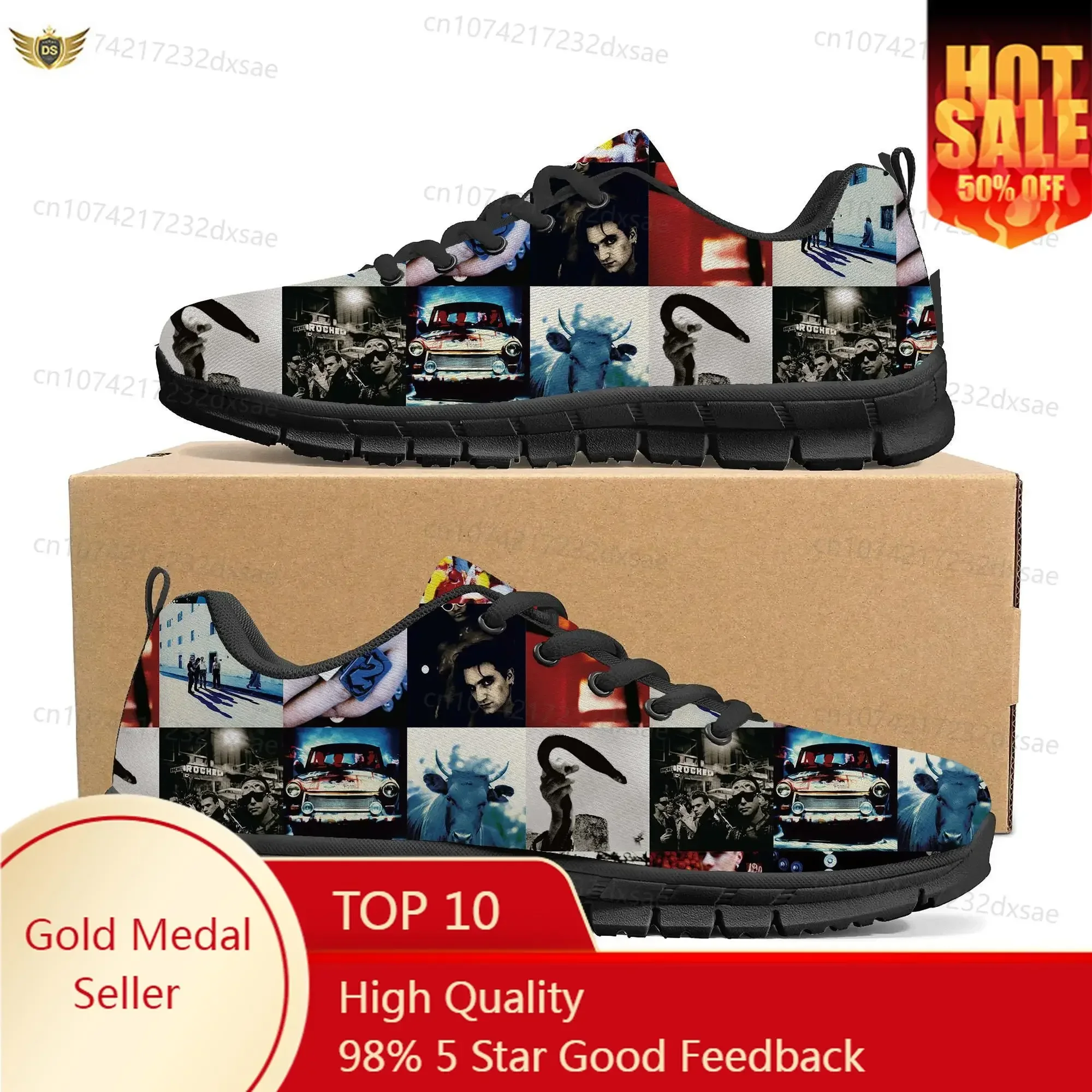 

U2 Rock Band Fashion Punk Sports Shoes Mens Womens Teenager Kids Children Sneakers Casual Custom High Quality Couple Shoes