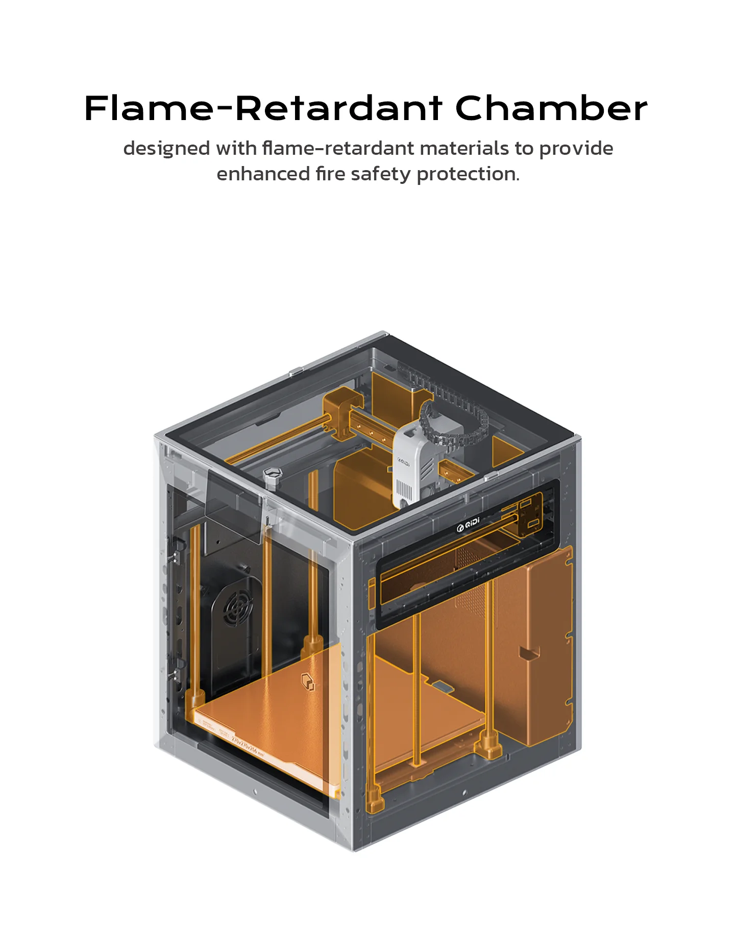 ترقية الطابعة QIDI Q2 ثلاثية الأبعاد FDM المغلقة مع 65 ℃ غرفة ساخنة 600 مم / ثانية كاميرا AI تسوية تلقائية كاملة 270 × 270 × 256 مم حجم البناء #5