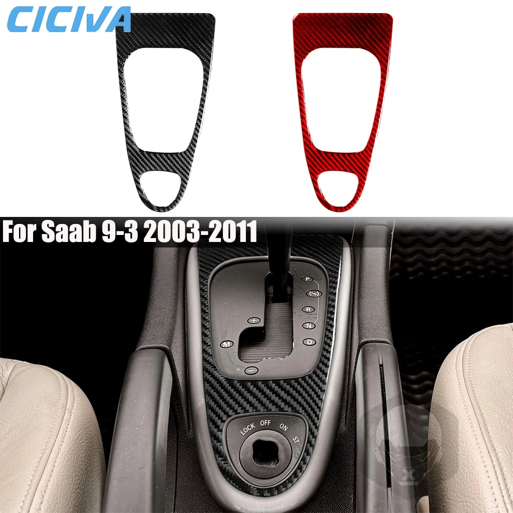 

Carbon Fiber Car Accessories Center Console Gear Shift Surround Modified Cover Sticker Interior Trim For Saab 9-3 2003-2011