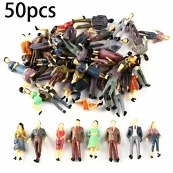 50Pcs Model People Figures Passenegers Train Scenery 1:50 Scale Mixed Color Pose Standing People Assorted Poses Home Ornament