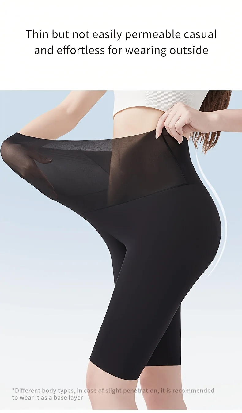 Ultradünne Sommer-Sicherheitsshorts für Damen, Übergröße, hohe Taille, elastisch, unter dem Rock, Eisseide, nahtlose Boxershorts, Unterwäsche – Detail 3
