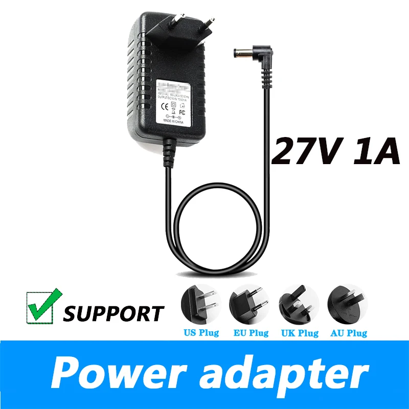 27V 1A Nowy konwerter AC 100V-240V Zasilacz DC 12V 1A 1000mA Zasilacz Wtyczka EU DC typu L Kryza 5.5*2.1MM