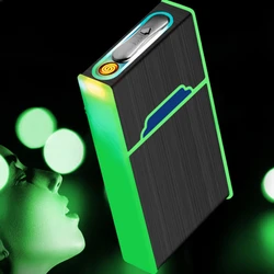 Fine Smoke Luminous Cigarette Case Integrated Lighter USB Rechargeable Cigarette Case Lighter