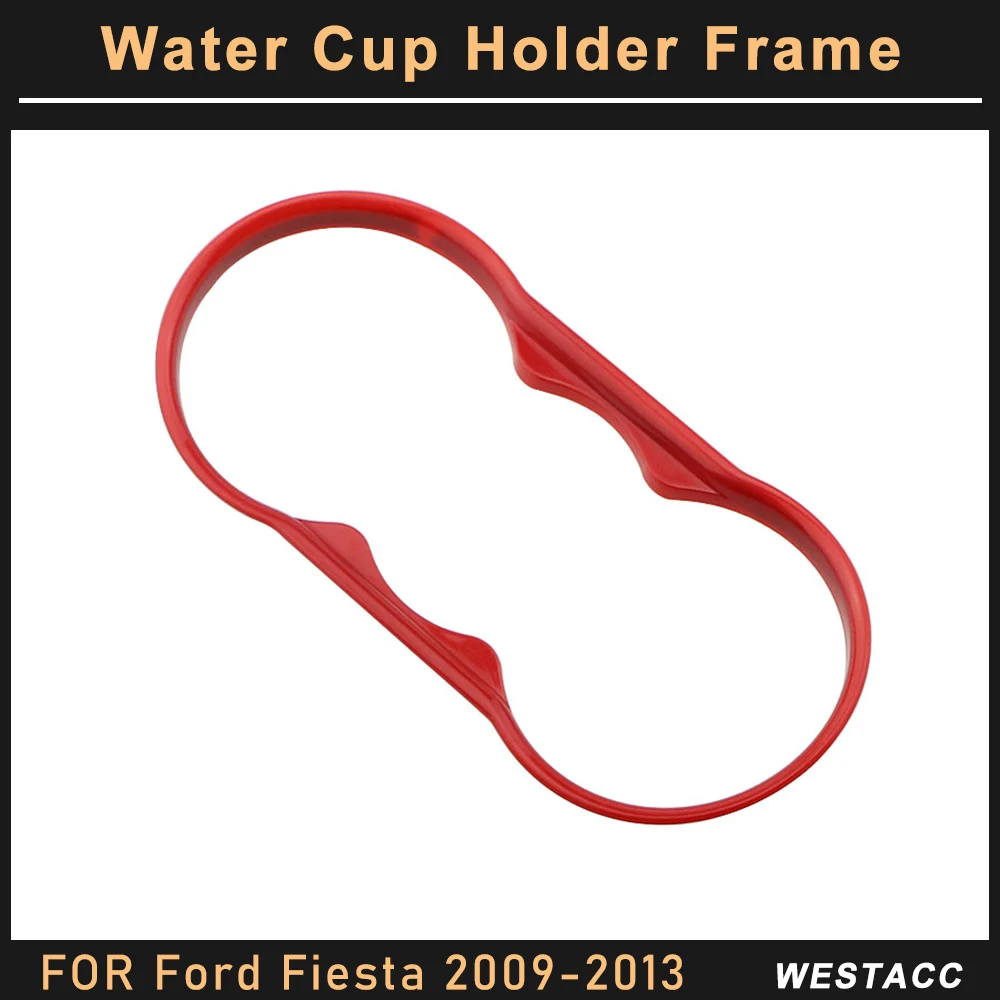 ABS Car Console Water Cup Holder Panel Frame Trim for Ford Fiesta MK7 2009 2010 2011 2012 2013 Decoration Sticker Accessories