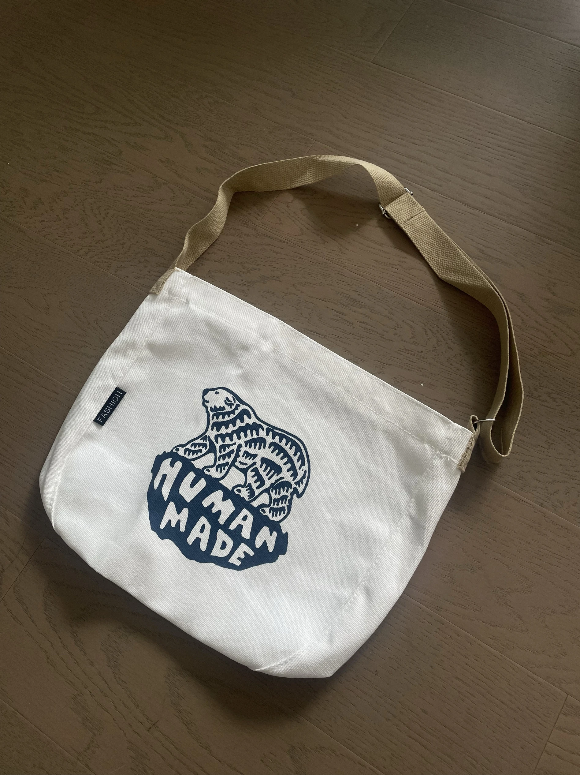 

2025 HUMANMADE Men & Women Canvas Tote Bag, Salt Style Shoulder Bag, Casual Couple Crossbody Bag for Daily Use