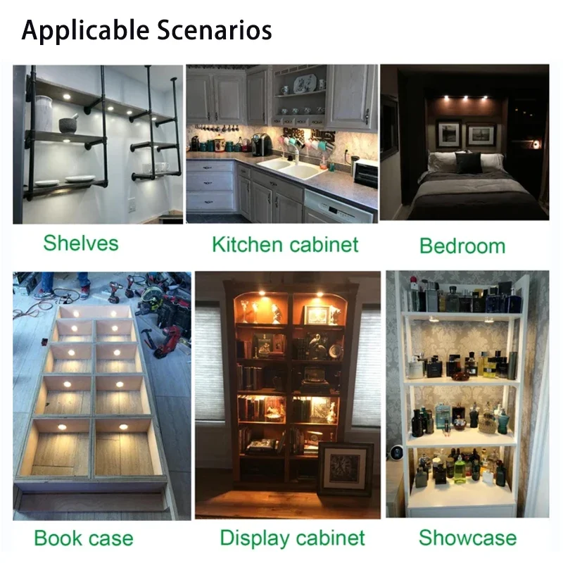 ultrathin 3W LED Under Cabinet Puck Display Case Shelf Counter Lighting Caravan Camper Motorhome Interior Spot Lamp 5VUSB Switch