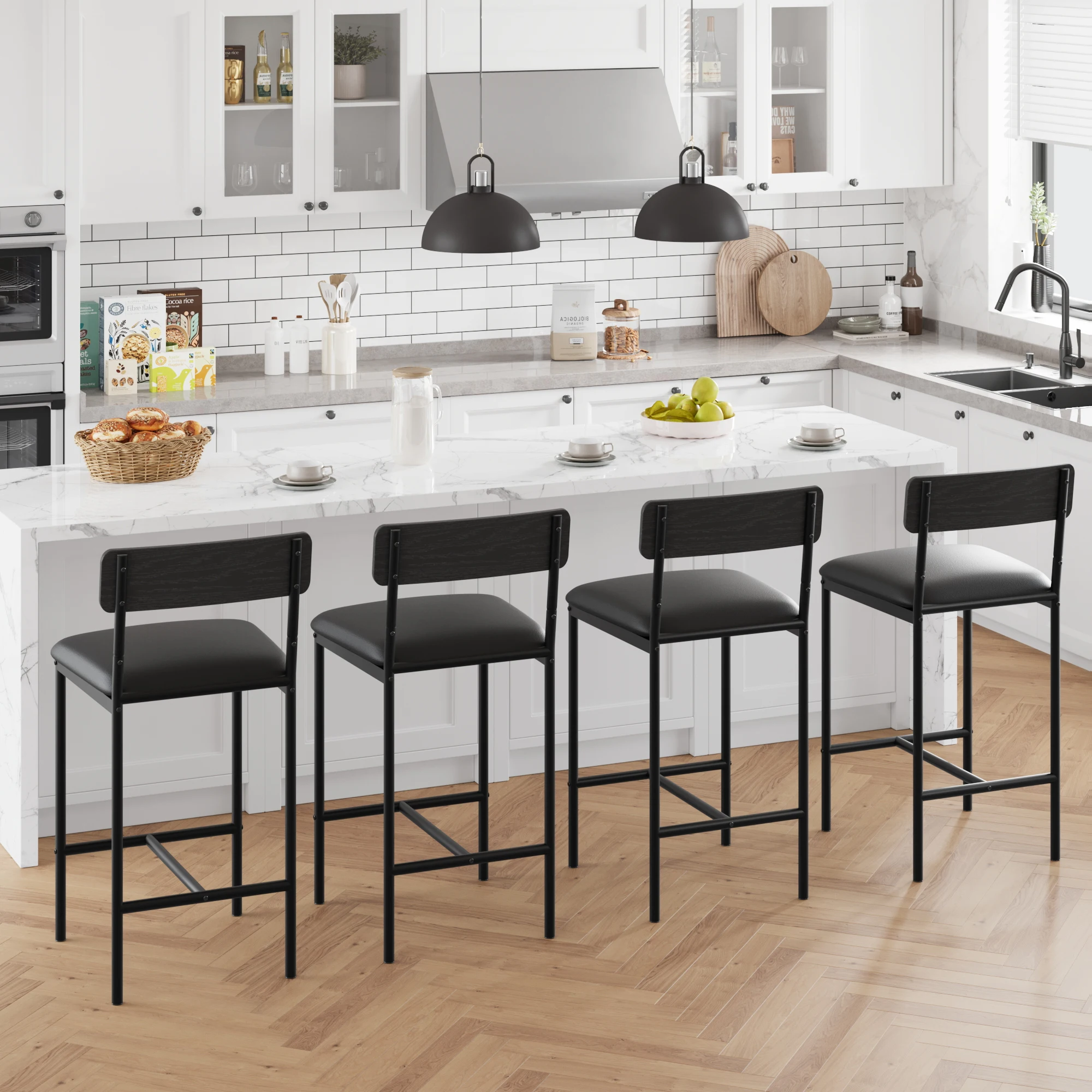 STURDY METAL FRAME  Robust metal frame with MDF elements and integrated footrest for a secure stand