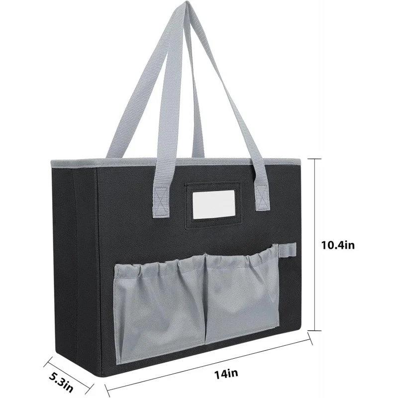 Desktop File Organizer Box,Collapsible Hanging Filing Box,Home Office Document Storage Organizer with Front Pocket and Handles,