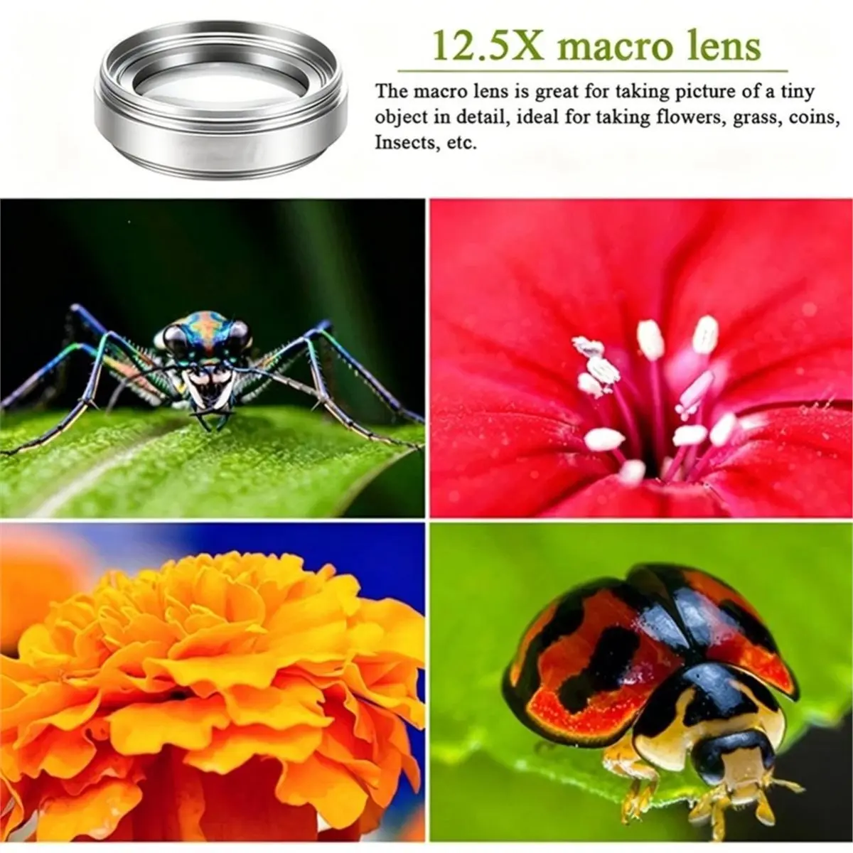 2 Functions Mobile Phone Lens 0.45x Ultra-Wide Angle Lens for Android Phone Smartphone