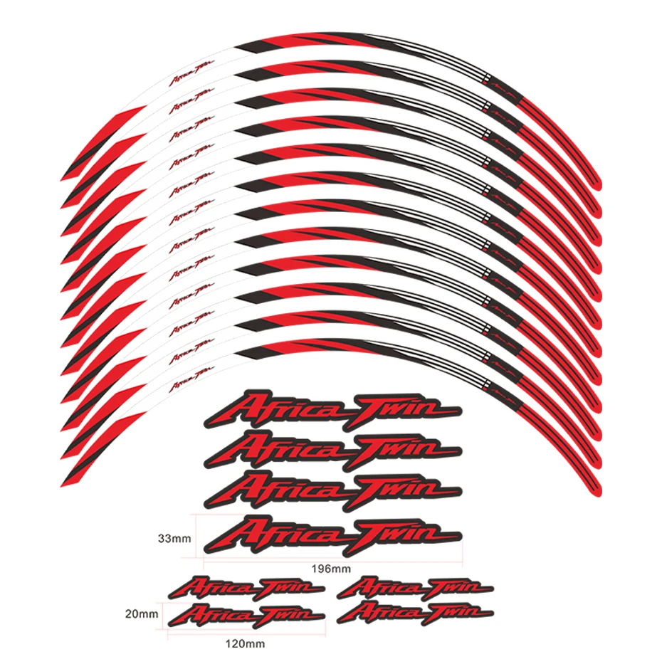 Adesivo de roda da motocicleta, decalque Hub impermeável, fita Rim Stripe, 17 polegadas para CRF1100L África Twin Adventure Sports 2020-