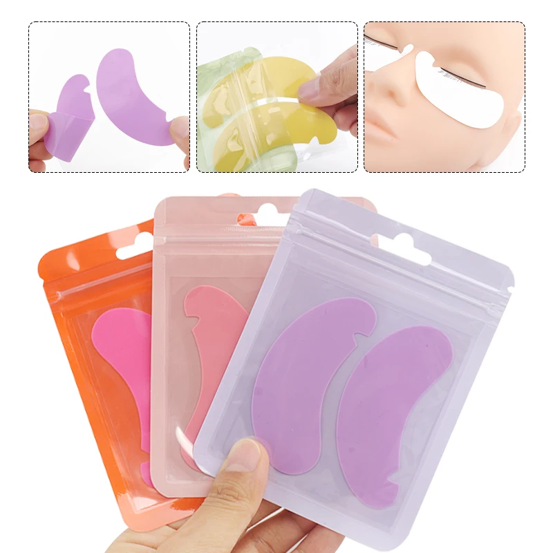 1 Pair Reusable U-shaped Eye Pads Silicone Stripe Lash Lift Eyelash Extension Patches Under Eye Gel Patch Makeup Tools