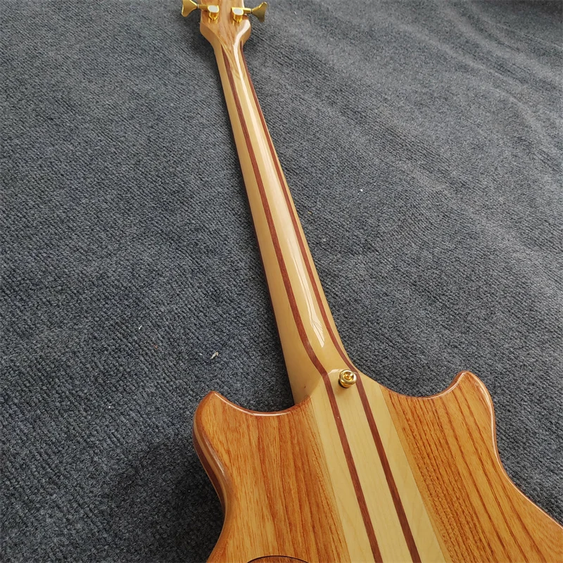 4-String Bass Guitars Full Body with Patterned Wood High-End Accessories Included