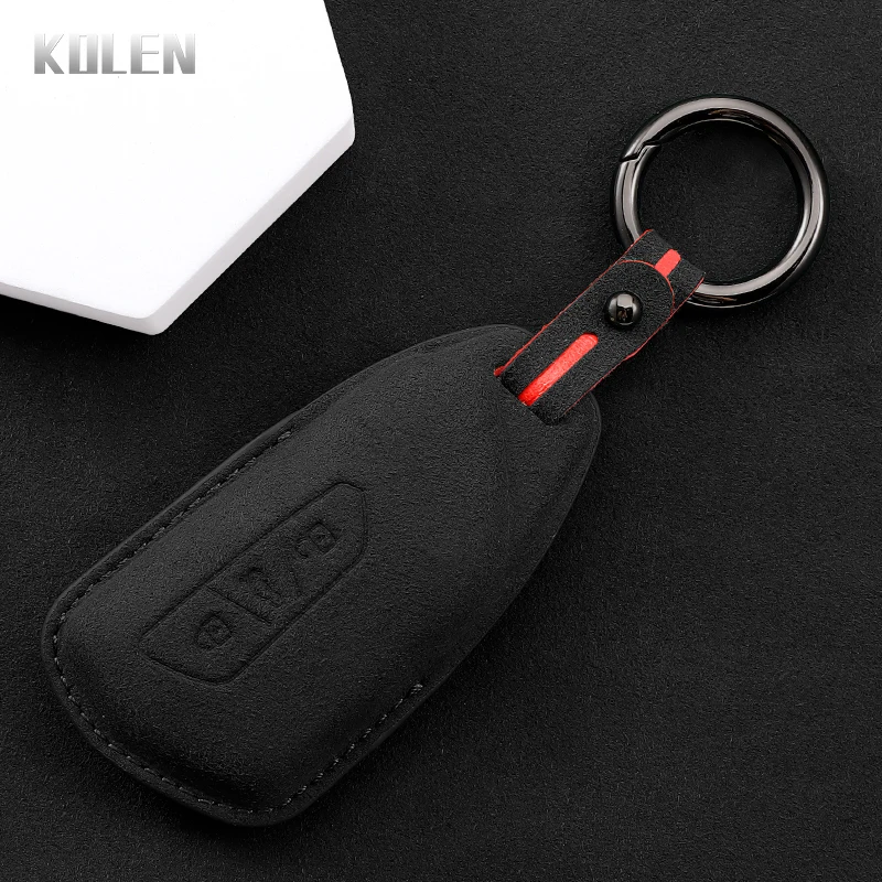 Image of Leder Auto Fernbedienung Schlüssel Fall Abdeckung Shell Für VW Volkswagen Golf 8 2020 Skoda Octavia A8 2021 SITZ Leon MK4 schlüssel Schutz Halter