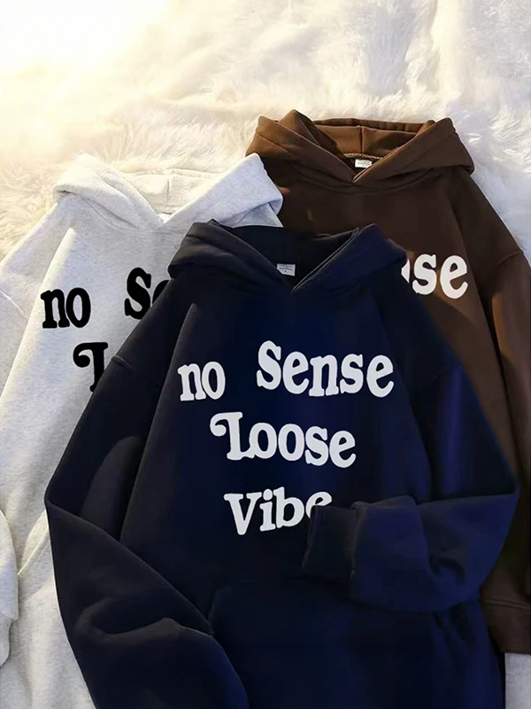 

plus Size Hoodie Women's Thiened Fce Loose Fit Trendy Jaet American Retro Sle Autumn Winter Casual Outerwear