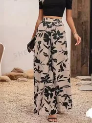 Casual Wide Leg Pants 2024 Spring Summer New Printed High Waist Loose Long Trousers Hip Hop Street Women Vacation Beach Pant