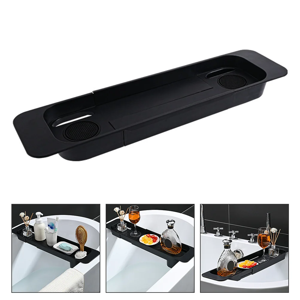 

1Pcs Multifunction Plastic Bathtub Storage Rack Telescopic Design Anti Slip Bathtub Tray for Tablet Book Phone Holder