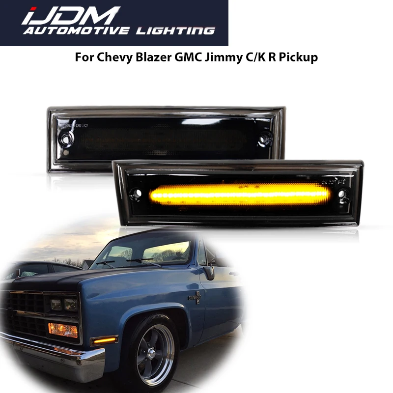 

For GMC Suburban Jimmy Pickup, For Chevrolet Suburban Blazer Amber / White LED Car Front Bumper Side Marker Turn Signal Lights