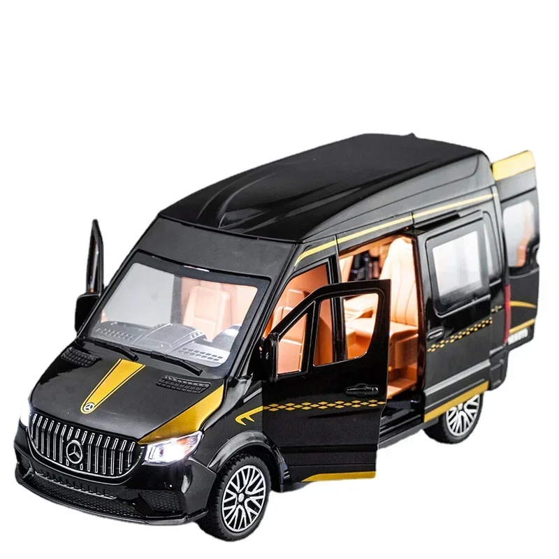 1:24 Mercedes-Benz Sprinter MPV Simulation Diecast Metal Alloy Model car Sound Light Pull Back Collection Kids Toy Gifts A466