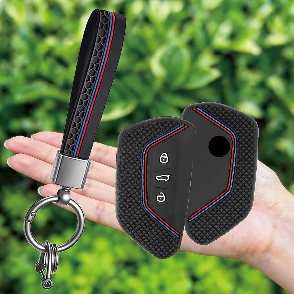 Silicone Key Fob Cover For VW Golf 8 ID4 Cupra Formentor Tarraco Mk7 Gti Mk8 Skoda Octavia 4 Seat Leon Mk4 Car Key Shell view 4