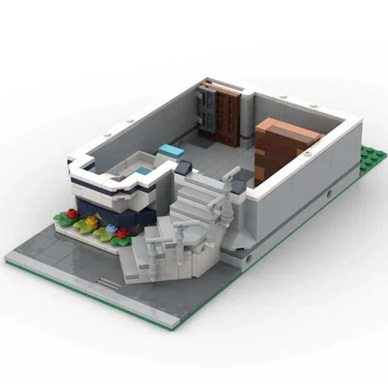 Blocs de Construction Moc modulaires, vue sur la rue, maison de ville à trois étages, briques techniques, assemblage à monter soi-même, jouets de Construction pour cadeaux de vacances