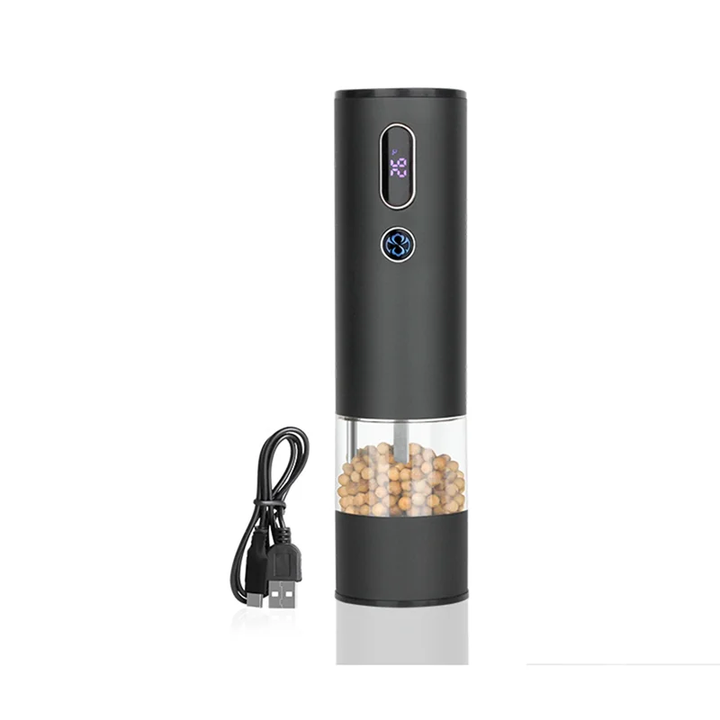 A74E-Household Pepper Grinder Electric Grinder USB Rechargeable Sea Salt Electric Peppercorns Spice Grinder Kitchen Gadget