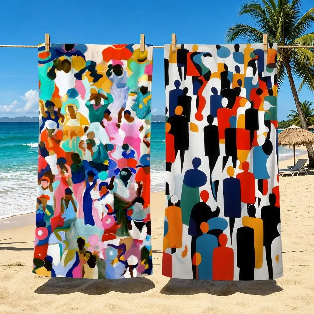 Art A-Abstract Art Figures Towel Towel beach towel, quick drying absorbent bath towel for Swim,Gym,Camping,Outdoor hot
