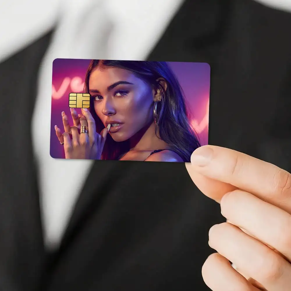 بطاقات الائتمان Singer M-Madison Beer Bank، ملصقات تمرير الحافلة، ديكور رائع مقاوم للماء، بطاقة 4 قطع #5