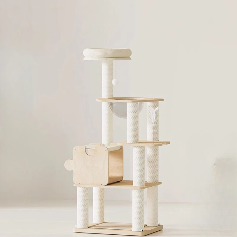 Play Toys Cat Scrapers Accessories Tree Tower Board Shelf High Cat Scrapers Cute White Rascadores De Gato Cat Supplies MR50CS