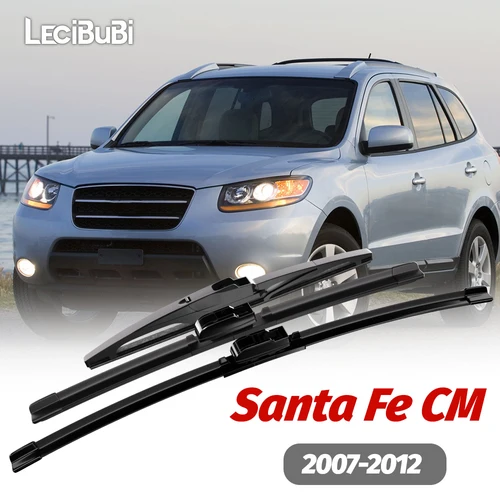 1 Juego de limpiaparabrisas delantero y trasero, limpiaparabrisas para Hyundai Santa Fe CM 2007-2012 2008 2009 2010 2011, accesorios