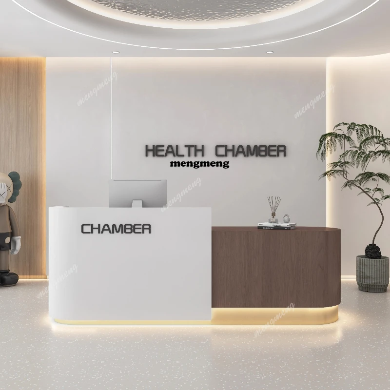 

Deep Storage Front Desk Reception Counter Clinic Long Classic Reception Desks Luxury Business Mostrador Recepcion Furniture