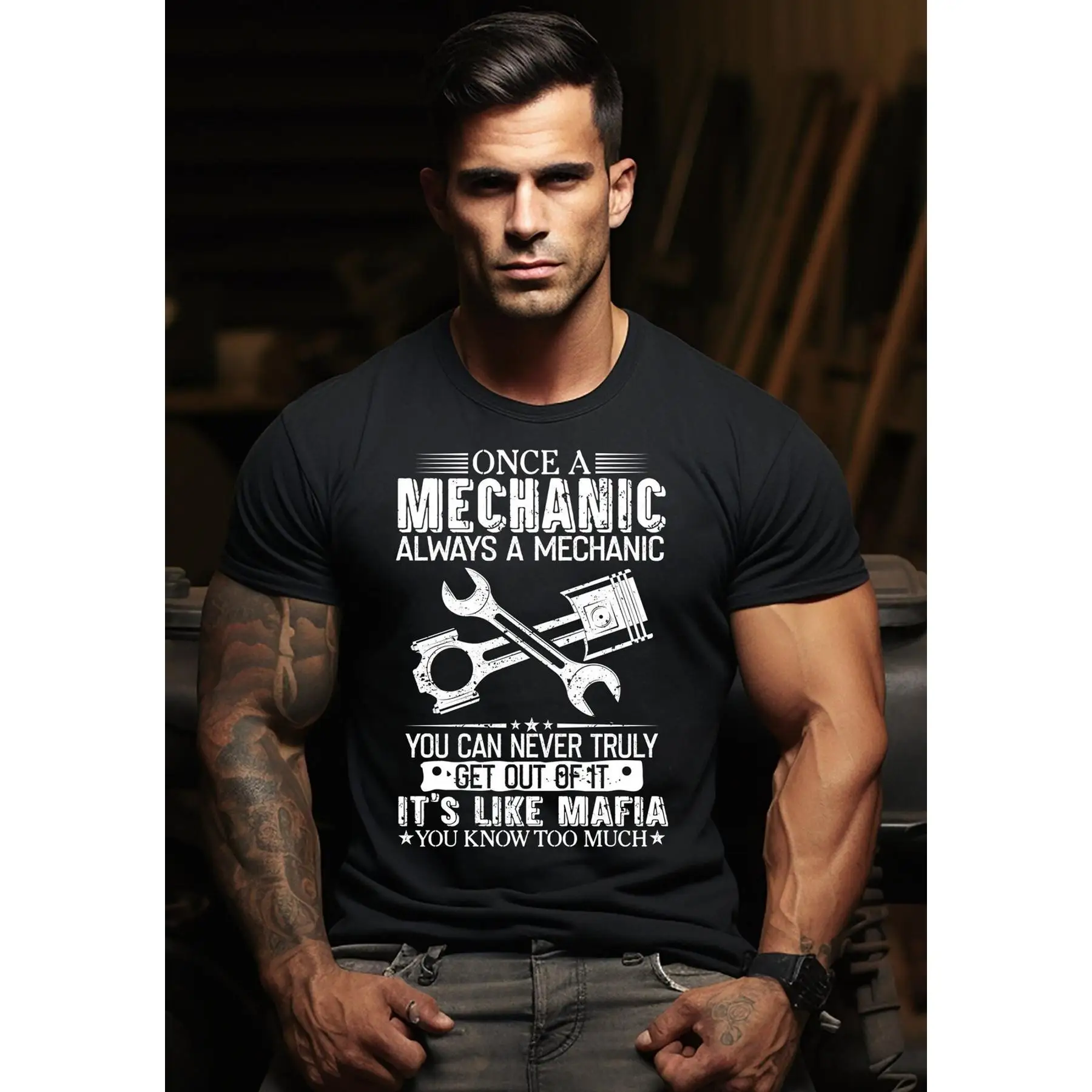 

Забавная футболка с юмором Always A Mechanic Mafia