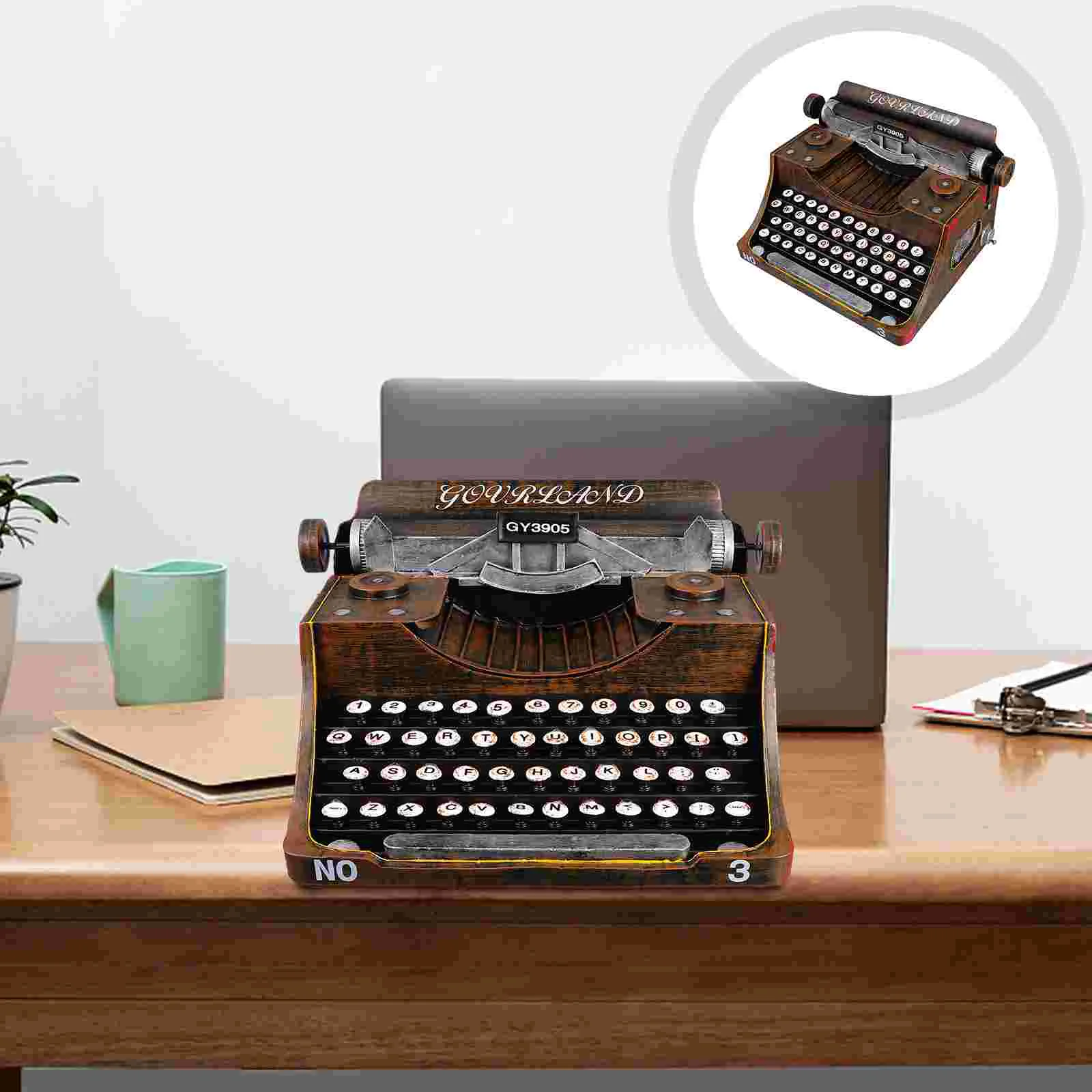 

Printer Crafts Home Decor Manual Typewriter Model Wrought Iron Desktop Decoration Photo Prop Retro Bar