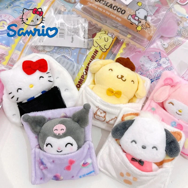 Kawaii Rice Balls Sanrio Keychain Cute Hello Kitty Kuromi Children Pendant Keyring Girls My Melody Pochacco Bags Keychains Gifts