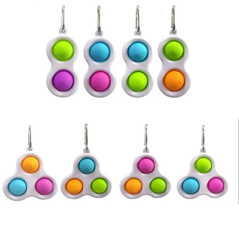 Porte-clés musical à bulles de doigt, 2 pièces, jouet de décompression, planche d'exercice pressable, clé de décompression, pendentif, cadeau d'anniversaire ﻿