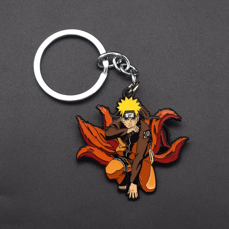 Naruto Kurama Keychain Pendant Anime Two Dimensions Peripherals Kyuubi Metal Key Chain Necklace Pendant Accessories Gift Toys