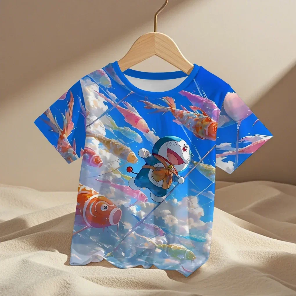 

Doraemon fashion role-playing T-shirt, children's top, boys' T-shirt, 3D printed T-shirt, anime short sleeved versatile top