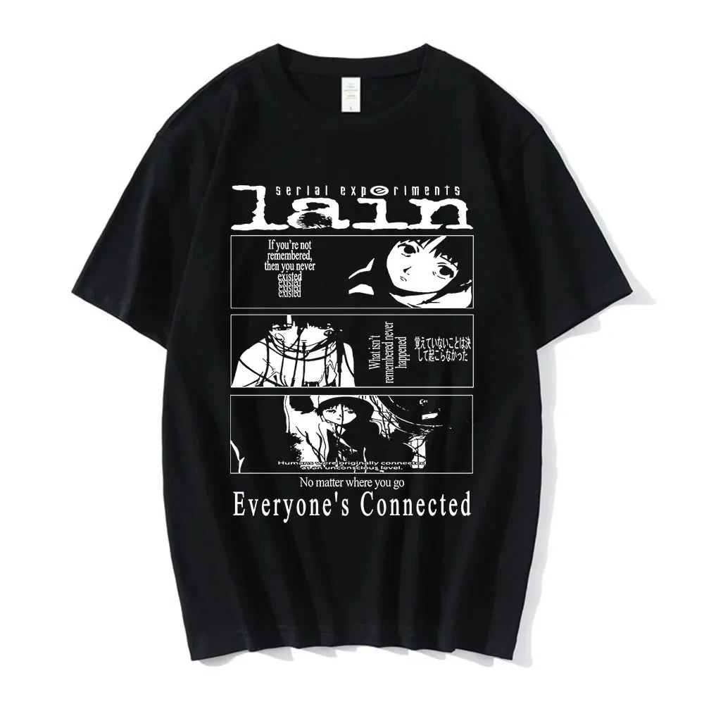 Anime Serial Experiments Lain T-Shirt Men Women Graphic T Shirts Unisex Iwakura Manga Girl Sci Fi Short Sleeve Tee Tops