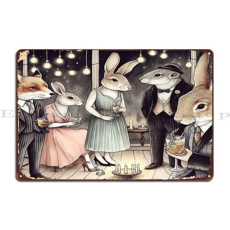 Cottontail Party Metal Plaque Poster Design Cinema Design Cinema Pub Tin Sign Poster
