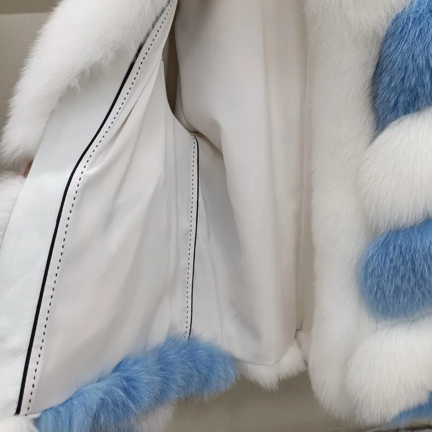 Luxury Casual Streetwear Women Outerwear Thick Warm Fur Jacket Women's New Imported Finnish Real Fox Fur Coat