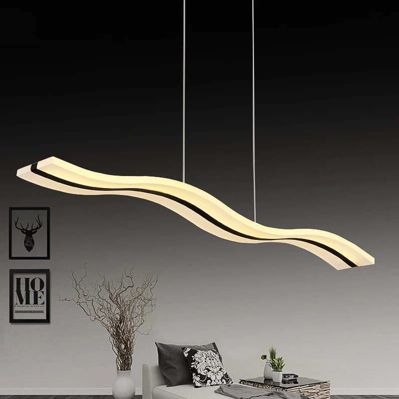 Modern LED Pendant Lamps Minimalist Strips Pendant Light For Living Dining Room Kitchen Ceiling Chandelier Decor Luster Lighting