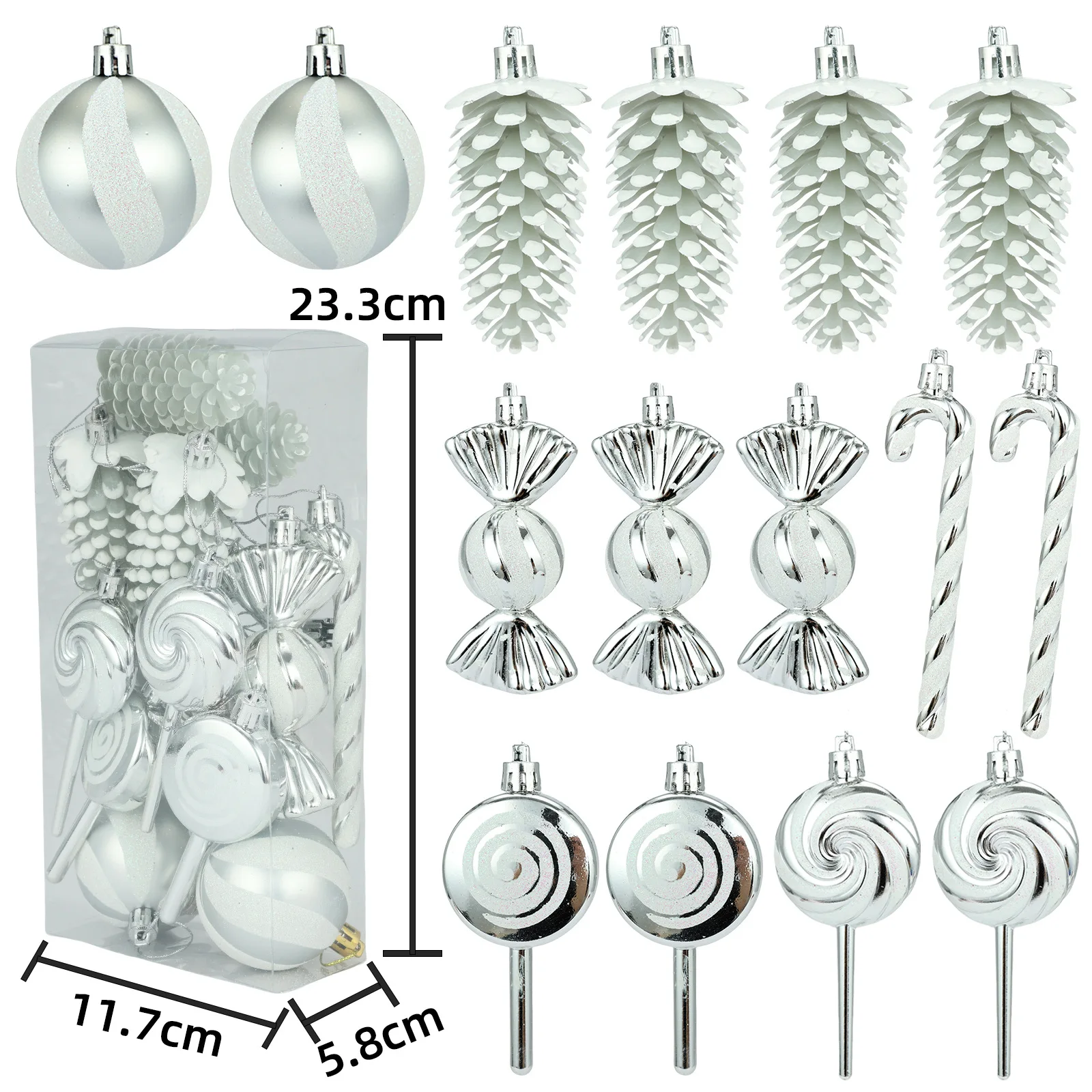 Wholesale 2.3inches Christmas Ball Christmas supplier Decorations Set Christmas Tree Decoration Plastic Balls ornament